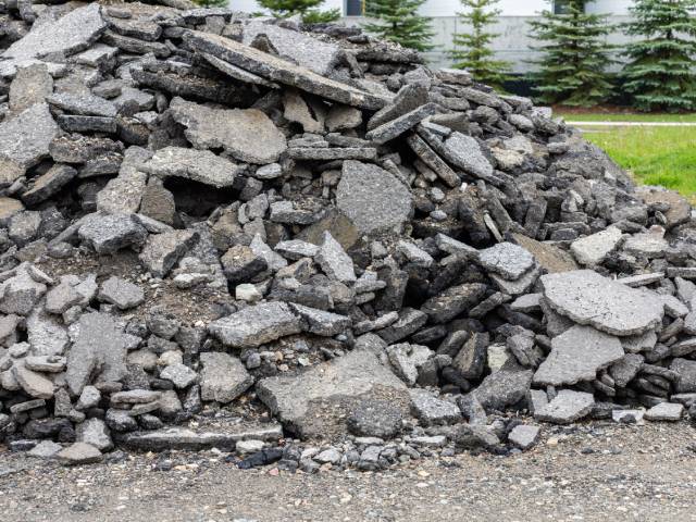Pile of asphalt debris on a job site in Clark County WA